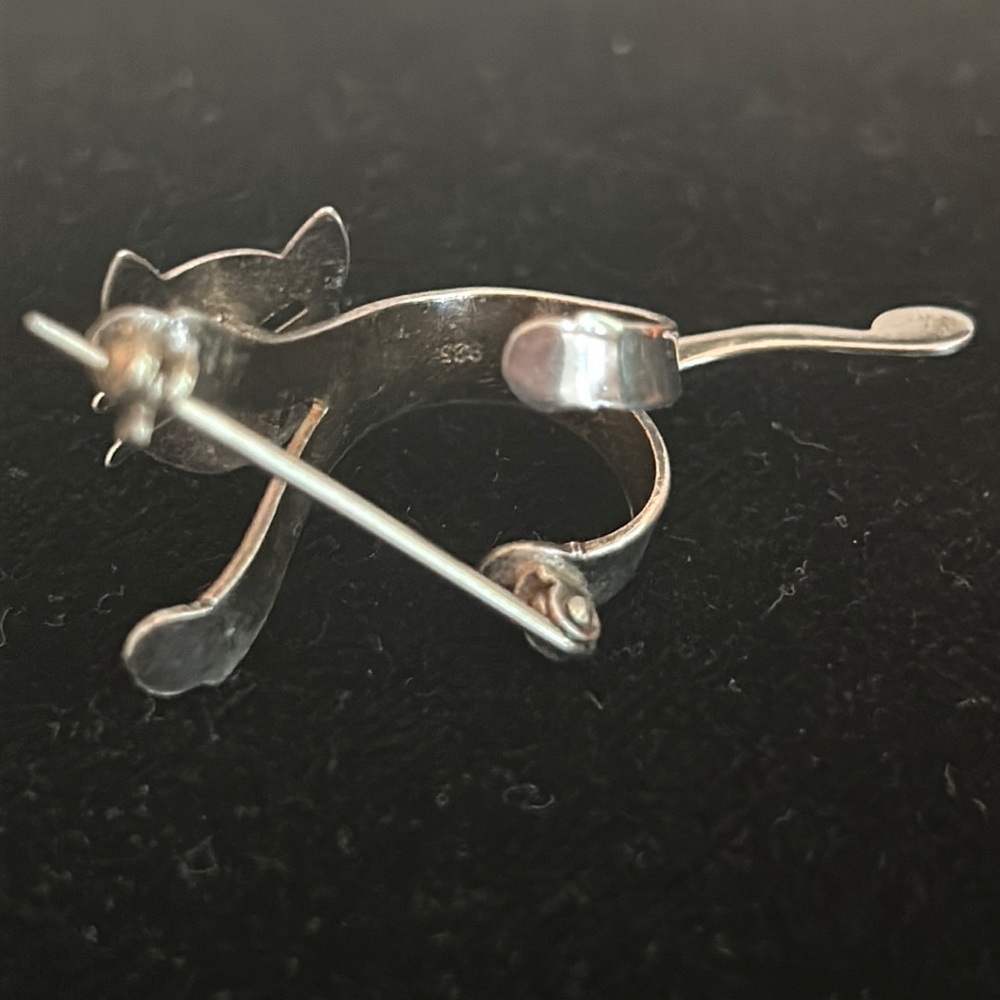 VTG Sterling articulated Cat Brooch - Picture 6 of 7